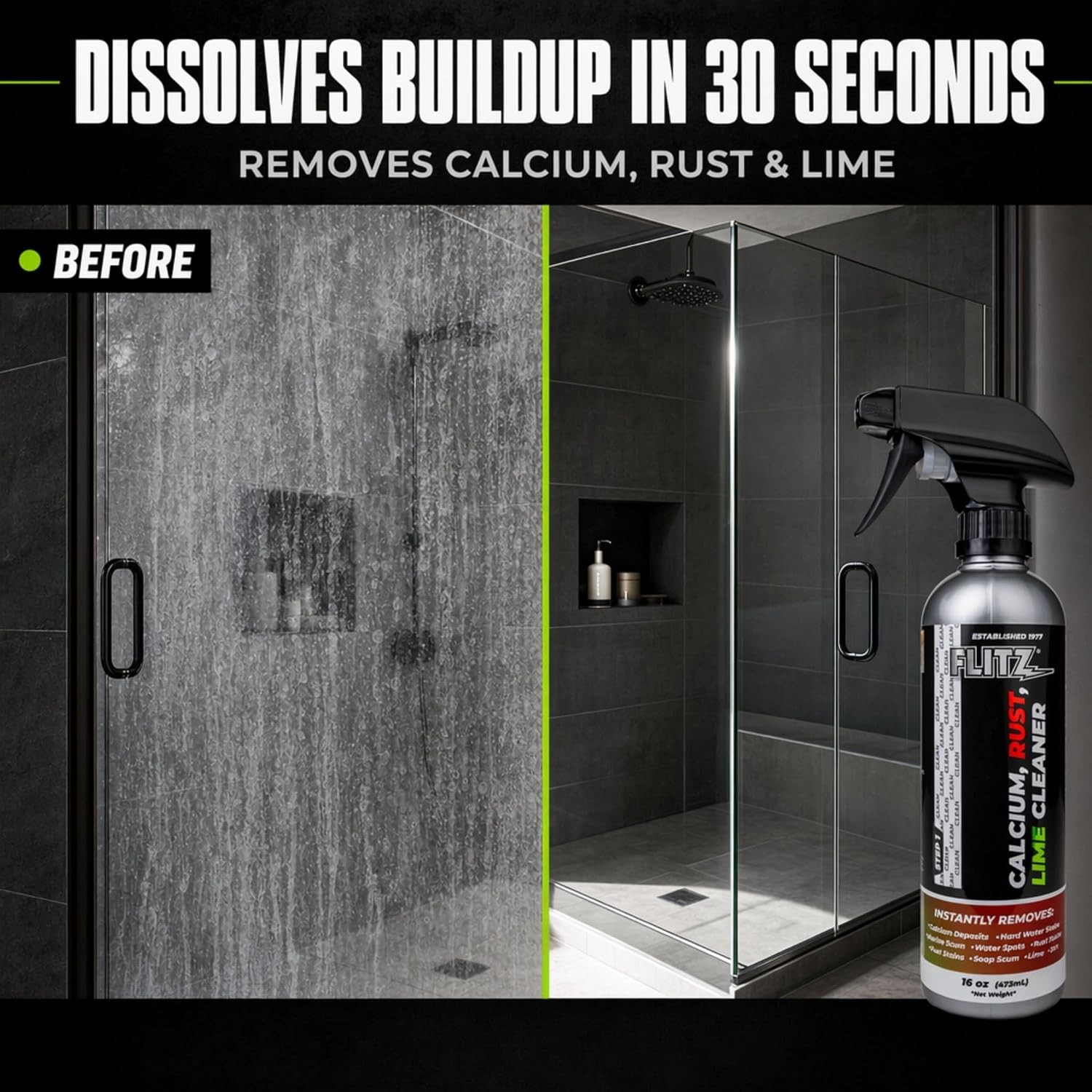 FLITZ Instant Calcium Lime and Rust Remover 16oz/473ml TWO PACK (SEE VIDEO)