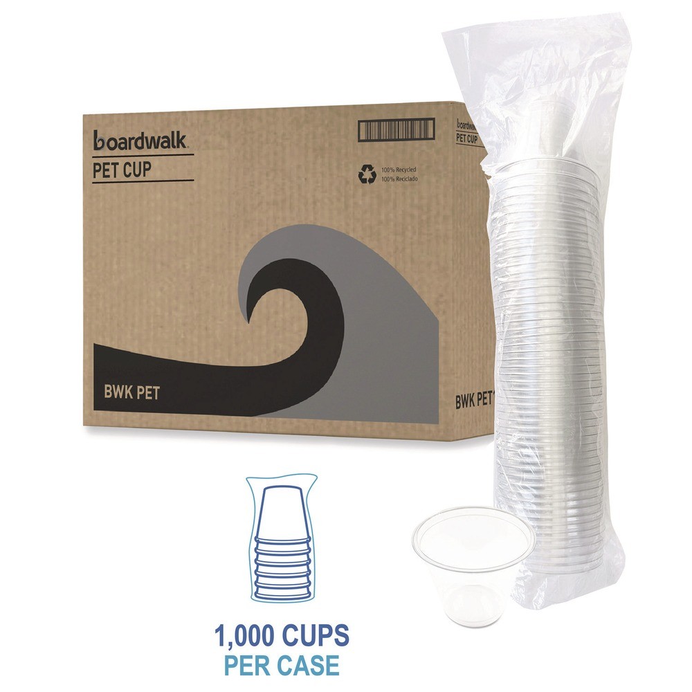 Boardwalk PET9S 9 oz. Squat PET Cold Cups – Clear (1000/CT) New