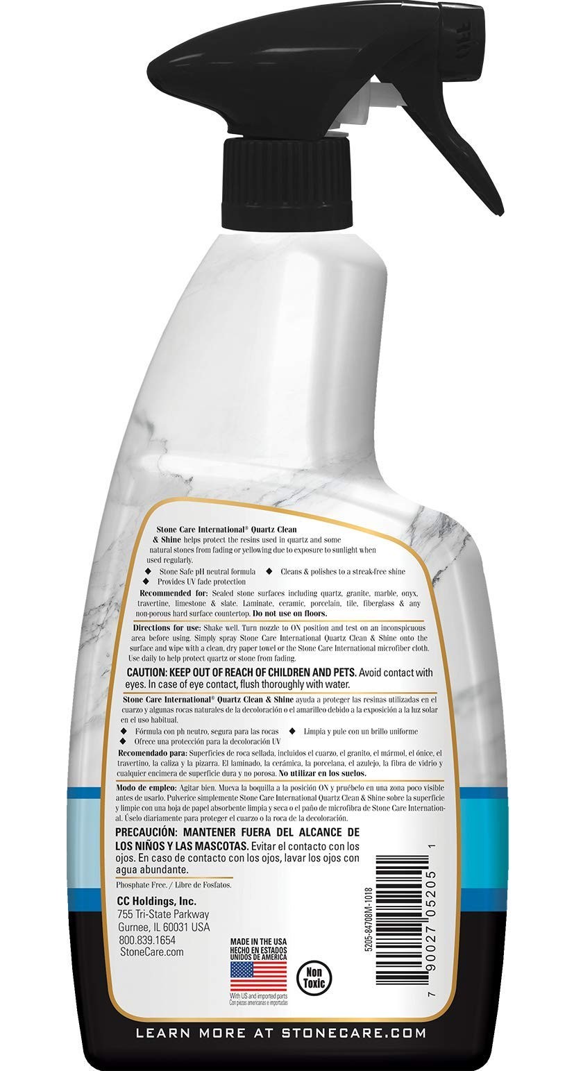 Quartz Cleaner and Polish – 24 Ounce with Microfiber Cloth – Clean and Shine …