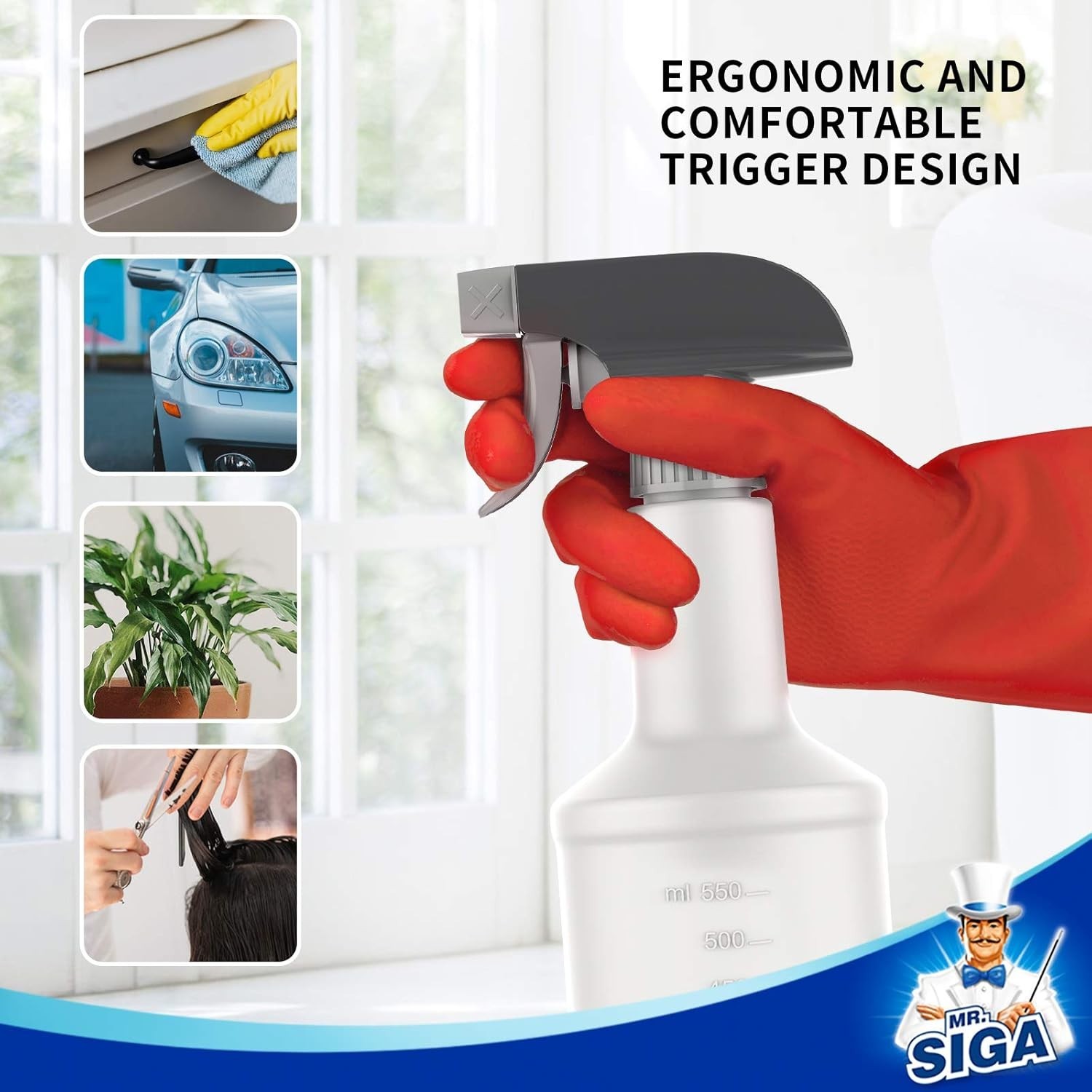 24 oz Empty Plastic Spray Bottles for Cleaning Solutions, Heavy Duty Househol…