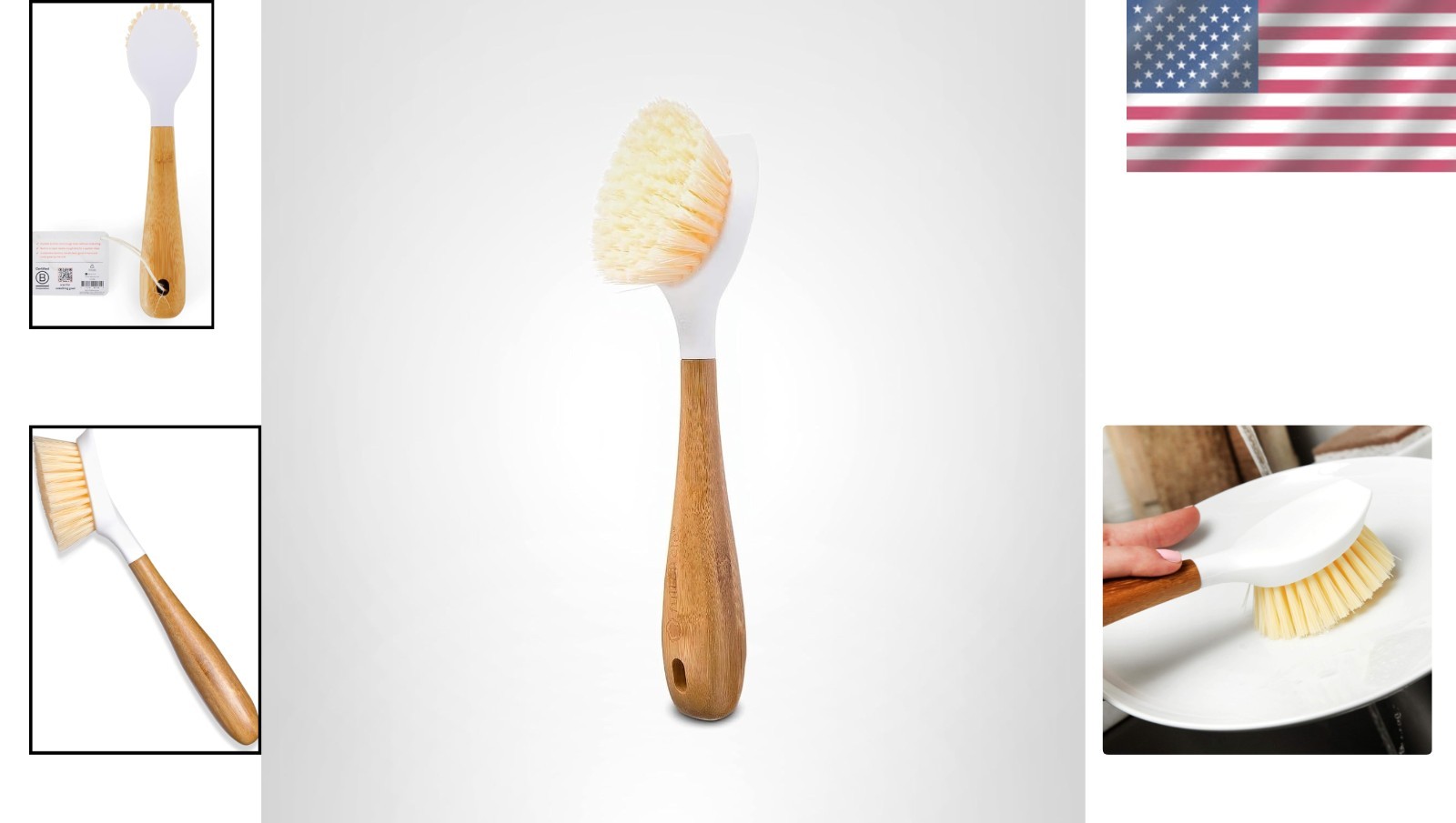 Daily Dish Brush: Eco-Friendly Bamboo Handle for Cast Iron & Nonstick Cookware