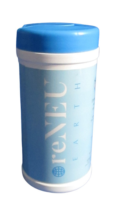 reNeu Earth Alcohol Single Daily Use 72 Wet Wipes 15.5 oz 75% Alcohol 14 x 17cm