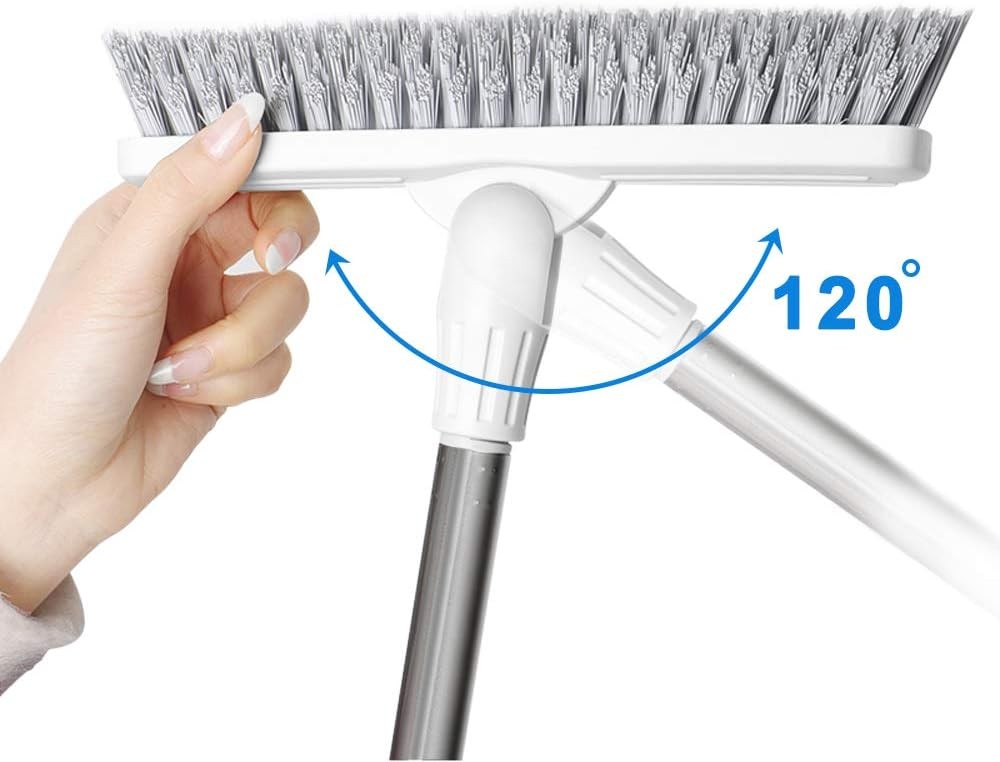 Floor Scrub Brush Bathroom Long Handle Bathtub Push Broom Shower Tile Grout