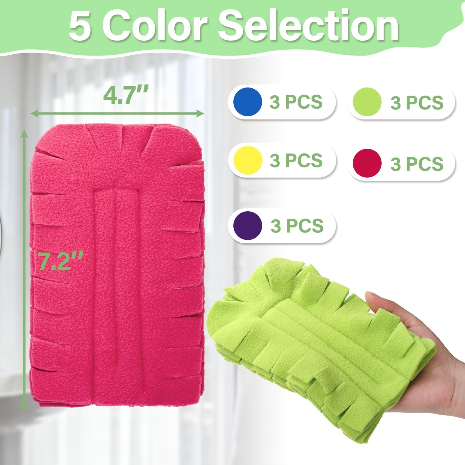 15 Pieces Reusable Duster Refill, 360° Heavy Duty Fleece Duster Pads Refills,…