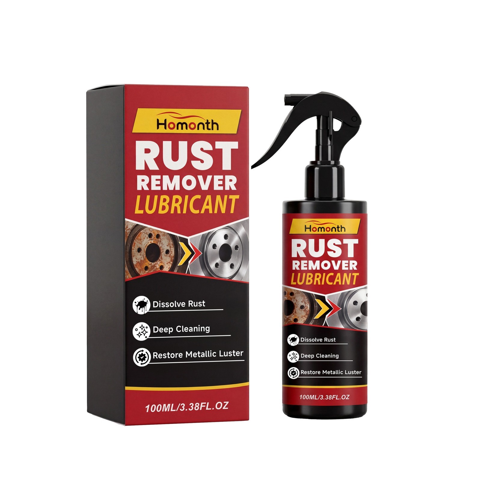 Rust Remover Lubricant Spray, Metal Rust Remover Spray For Car Parts Cleaning