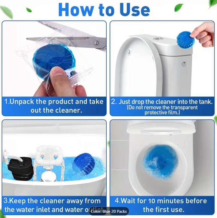 Toilet Bowl Cleaners 20 Pack Long Lasting Toilet Cleaner Tablets