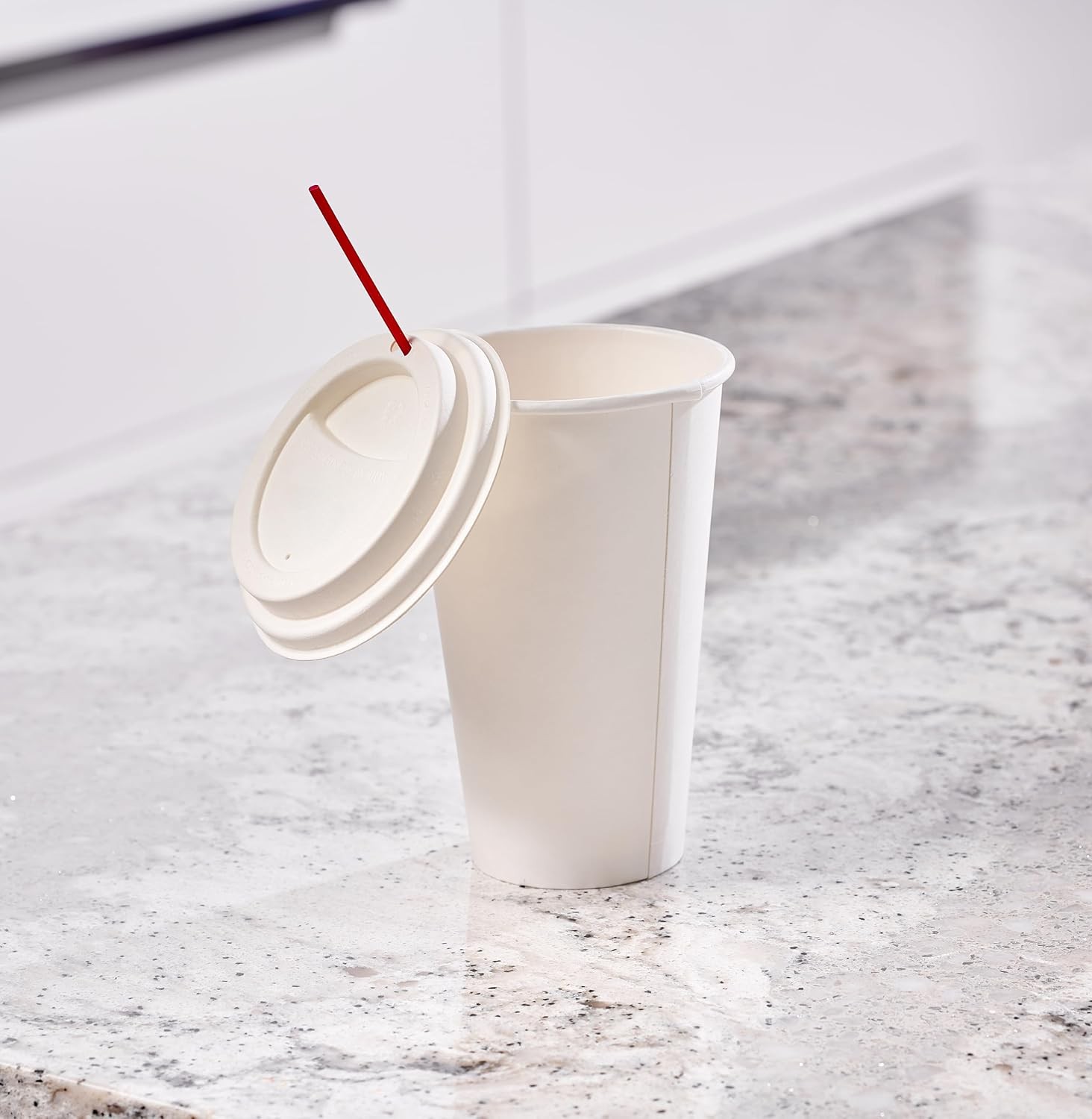 EcoQuality Disposable Fiber Coffee Cup Dome Lids for Coffee & Tea Cups – 100%