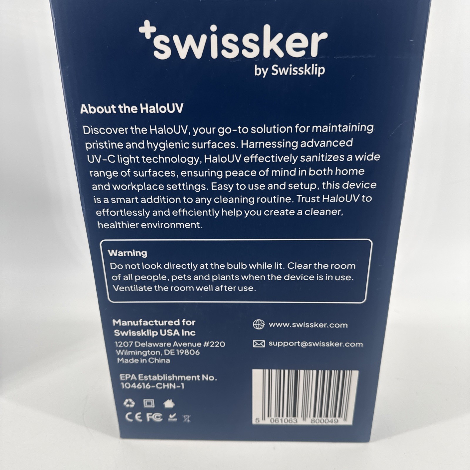 HaloUV Swissker by Swissklip Home Disinfection Device With Remote New Open Box