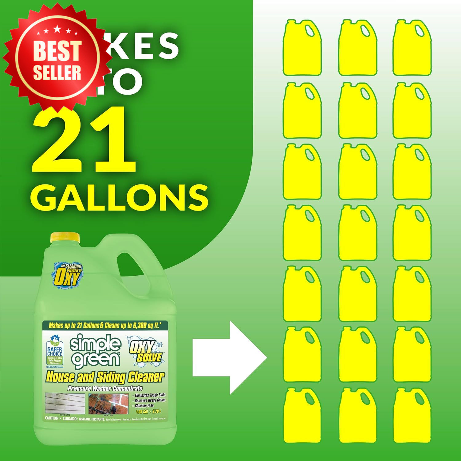 1 GAL Oxy Solve Pressure Washer Cleaner Concentrate Mold Mildew Siding US