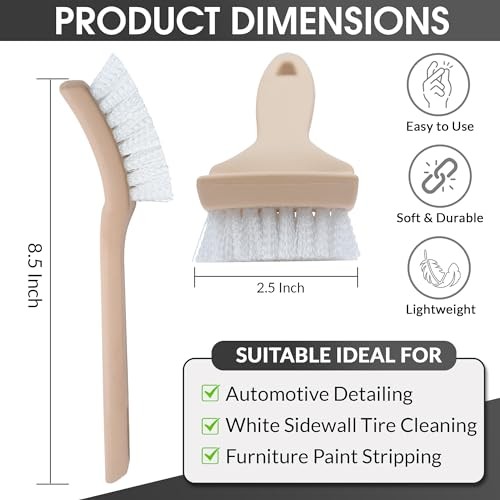 8.5 Inch Multi-Purpose White Nylon Utility Scrub Brush – Ideal for Automotive
