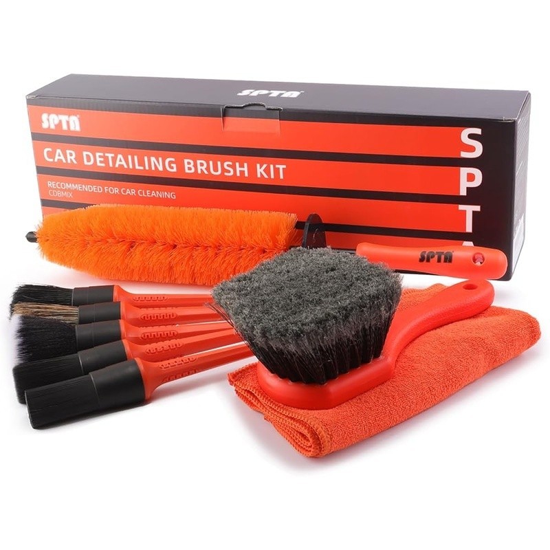 Ergonomic Wheel Tire Brush Kit 7 Pieces Flexible Cleaning Tools Vehicles New