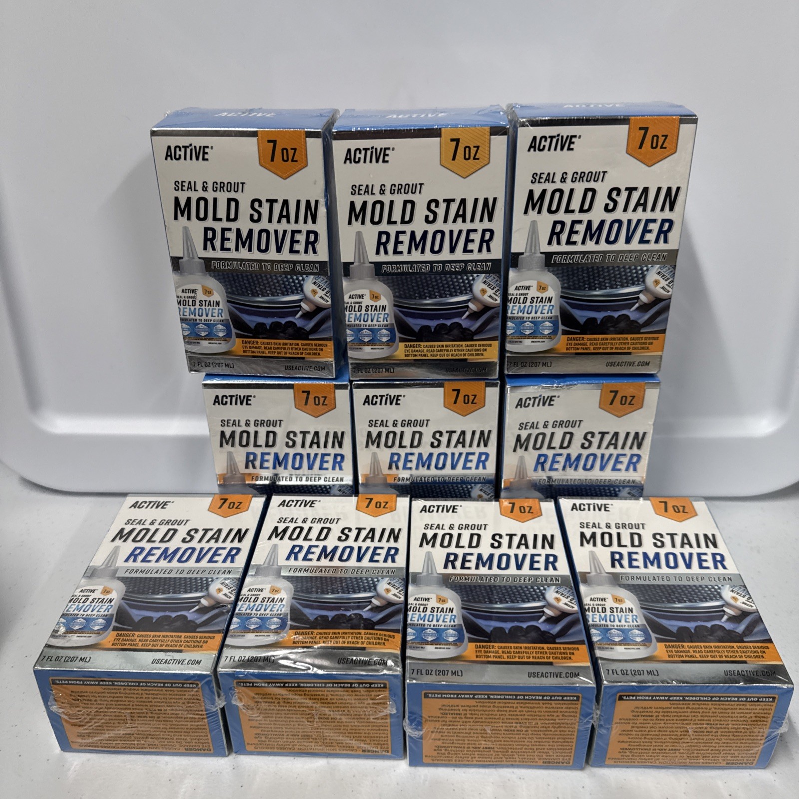 10 PK. Active MOLD STAIN REMOVER Seal Grout Deep Clean (70 Oz TOTAL) NEW SEALED