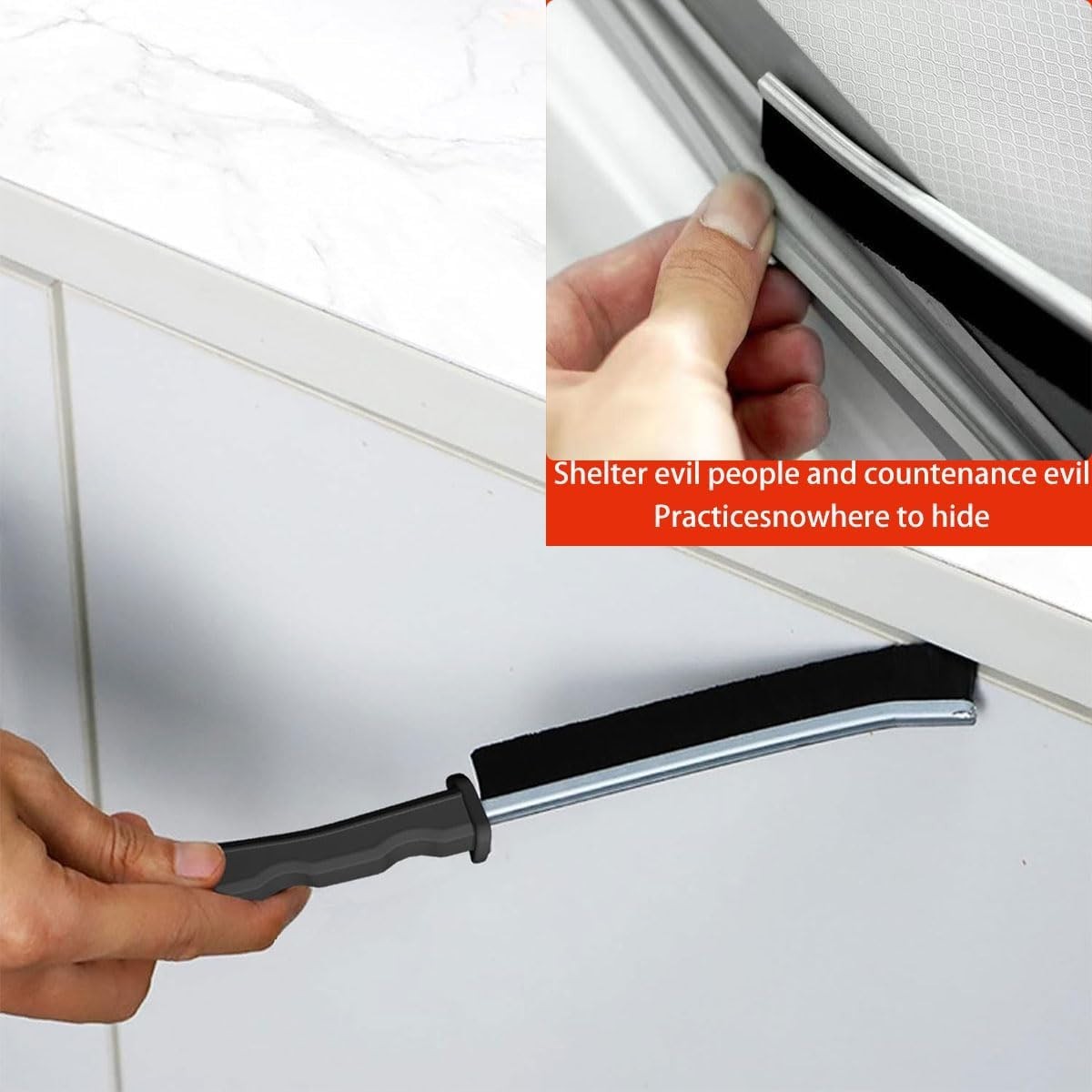 Compact Ergonomic Brush for Cleaning Gaps in Bathrooms, Kitchens & Cars – 4 Pack