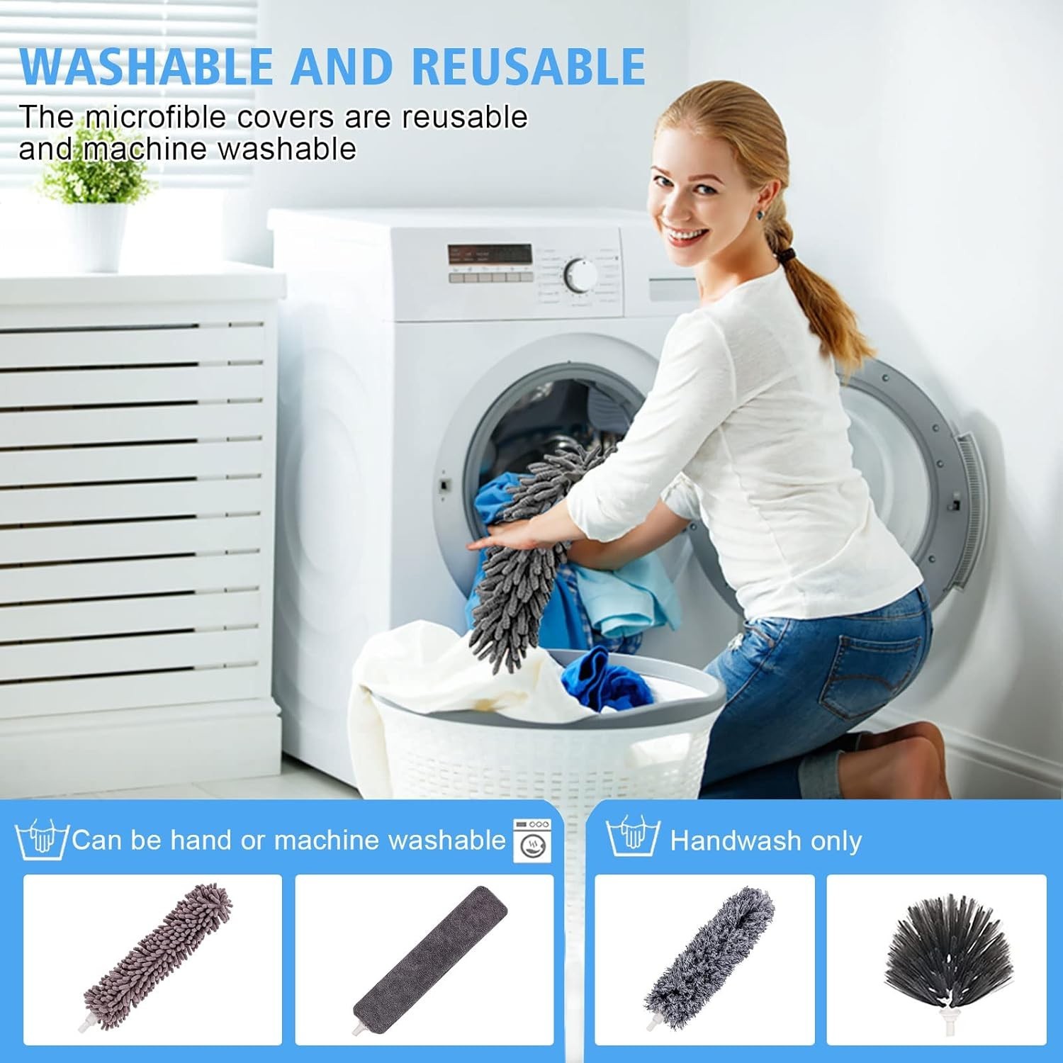 Bendable Microfiber Duster Set with 100” for Home & Car Cleaning