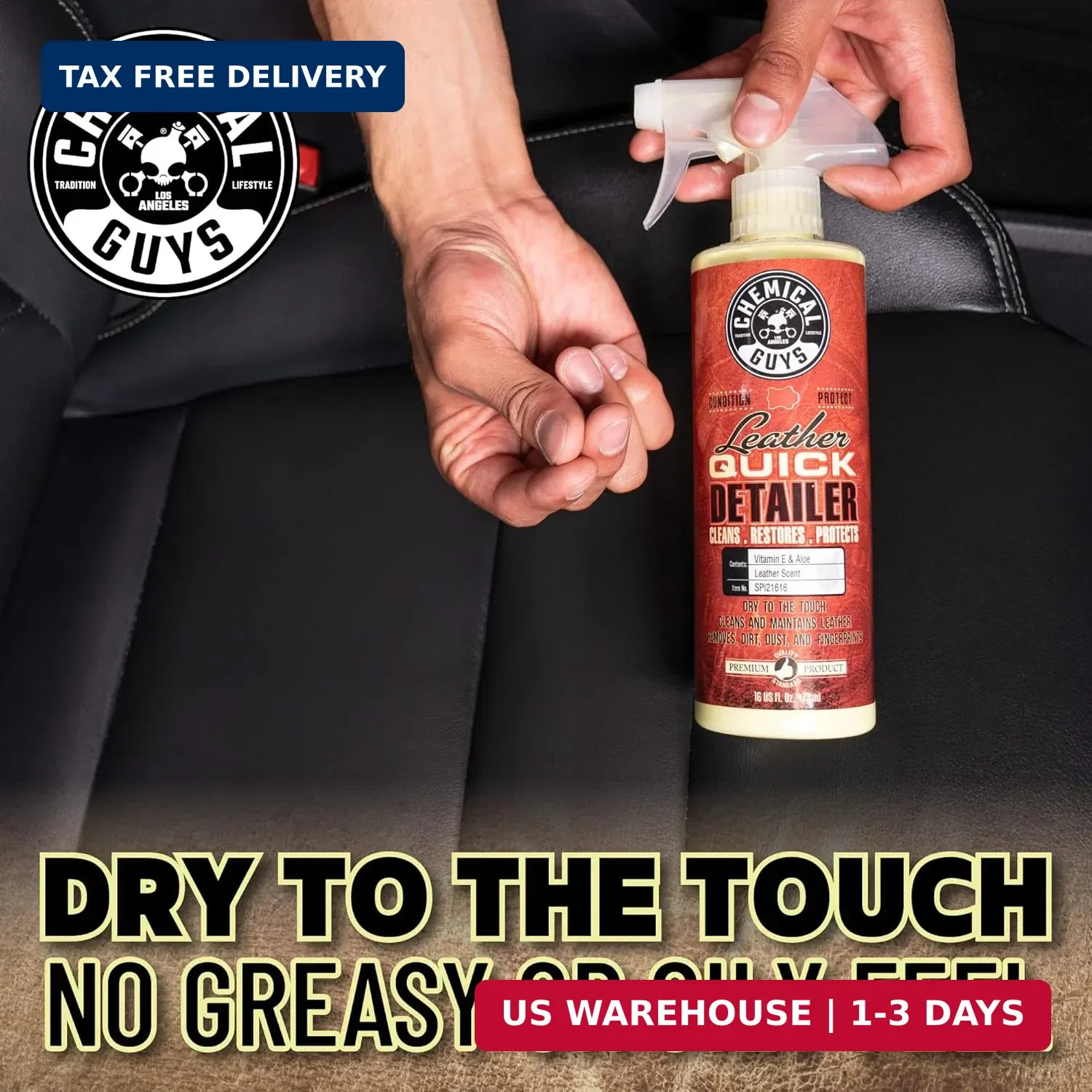 Chemical Guys Leather Quick Detailer – Interior Cleaner and Conditioner for Natu
