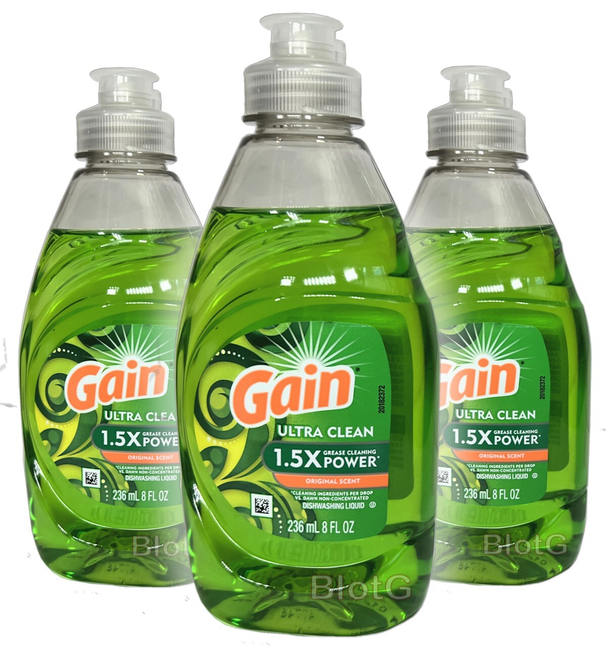 GAIN Ultra Clean Dishwashing Liquid Soap Grease Cleaner Dish Washer Sale 8oz-3Pk