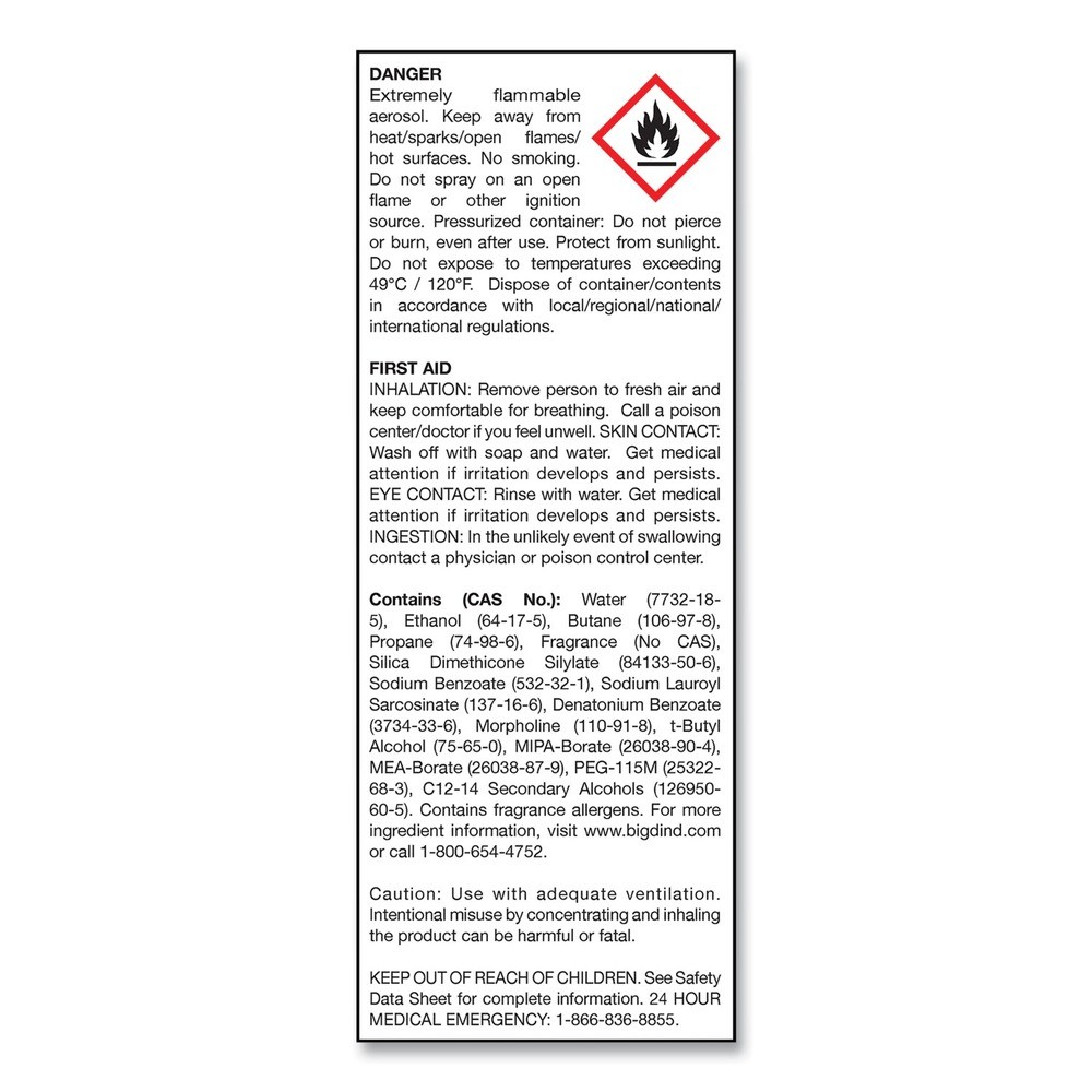 Big D Industries 241 14 oz. Aerosol Spray Carpet Freshener (12/Carton) New