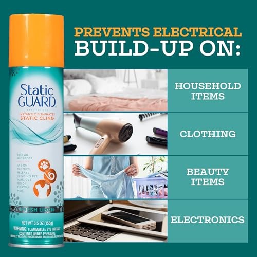 Static Guard Anti-Static Spray Fresh Linen Scent 5.5 oz Fabric Cling Remover