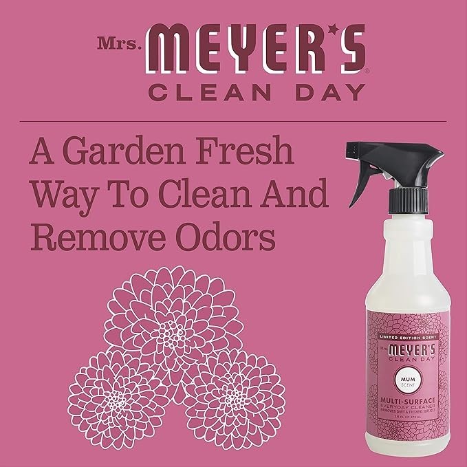 (Pack of 3)MRS. MEYER’S CLEAN DAY All-Purpose Cleaner Spray, Mum , 16 Fl oz each