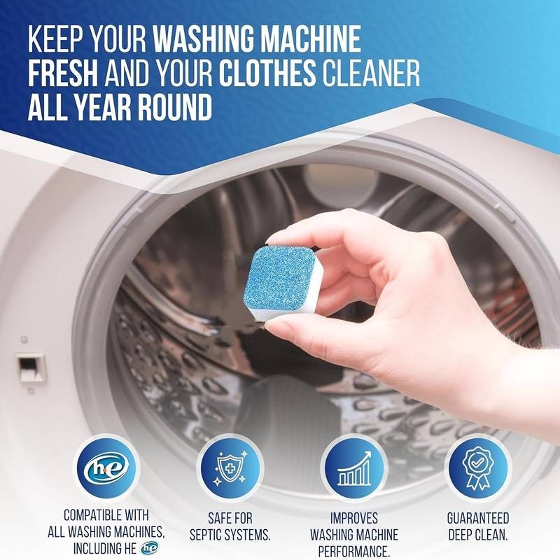 Qyqost Washing Machine Cleaner, Deodorizer, & Descaler 24-Pack – 1 Year Supply