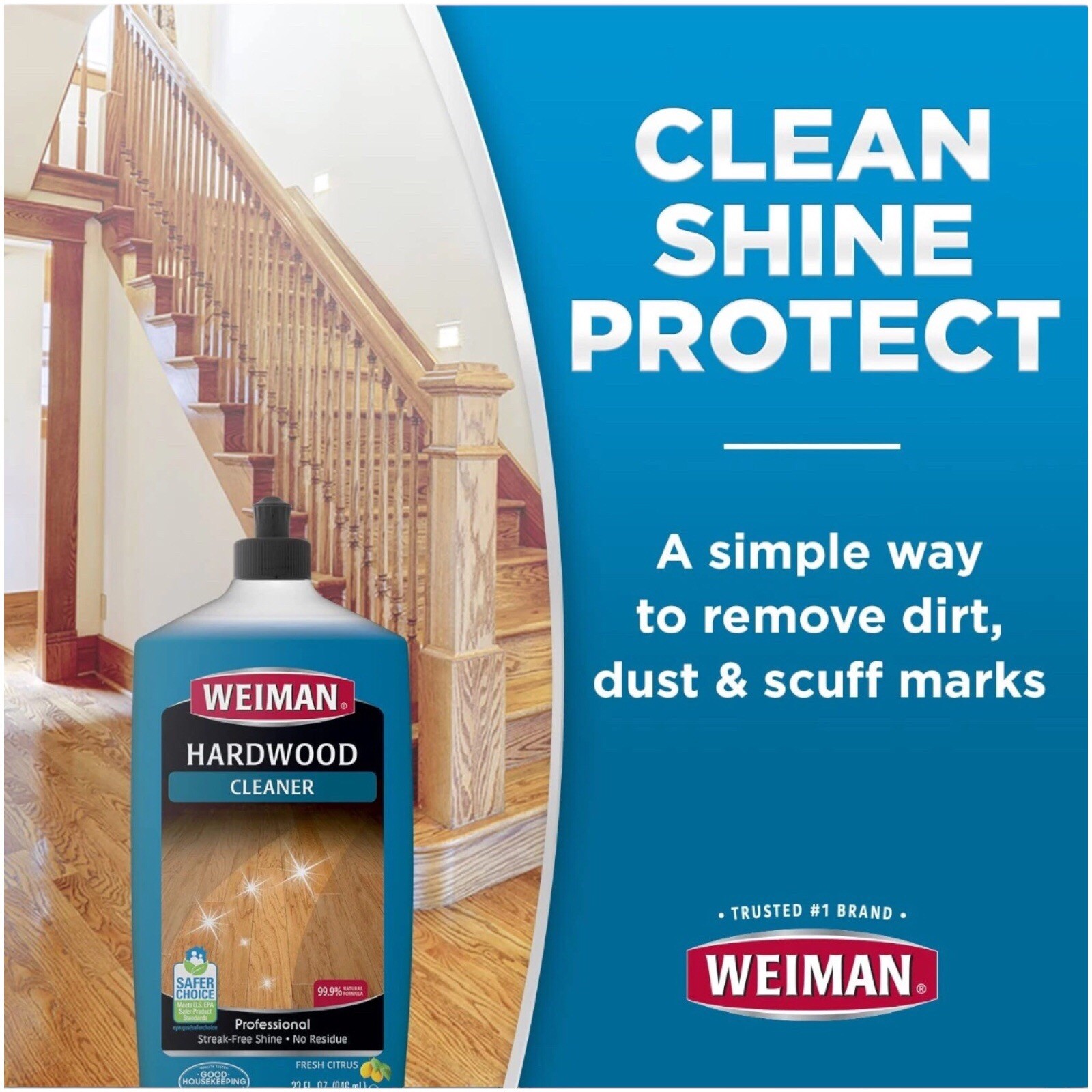 Weiman Professional Hardwood Floor Cleaner 32 Fl Oz Streak Free Plant Based