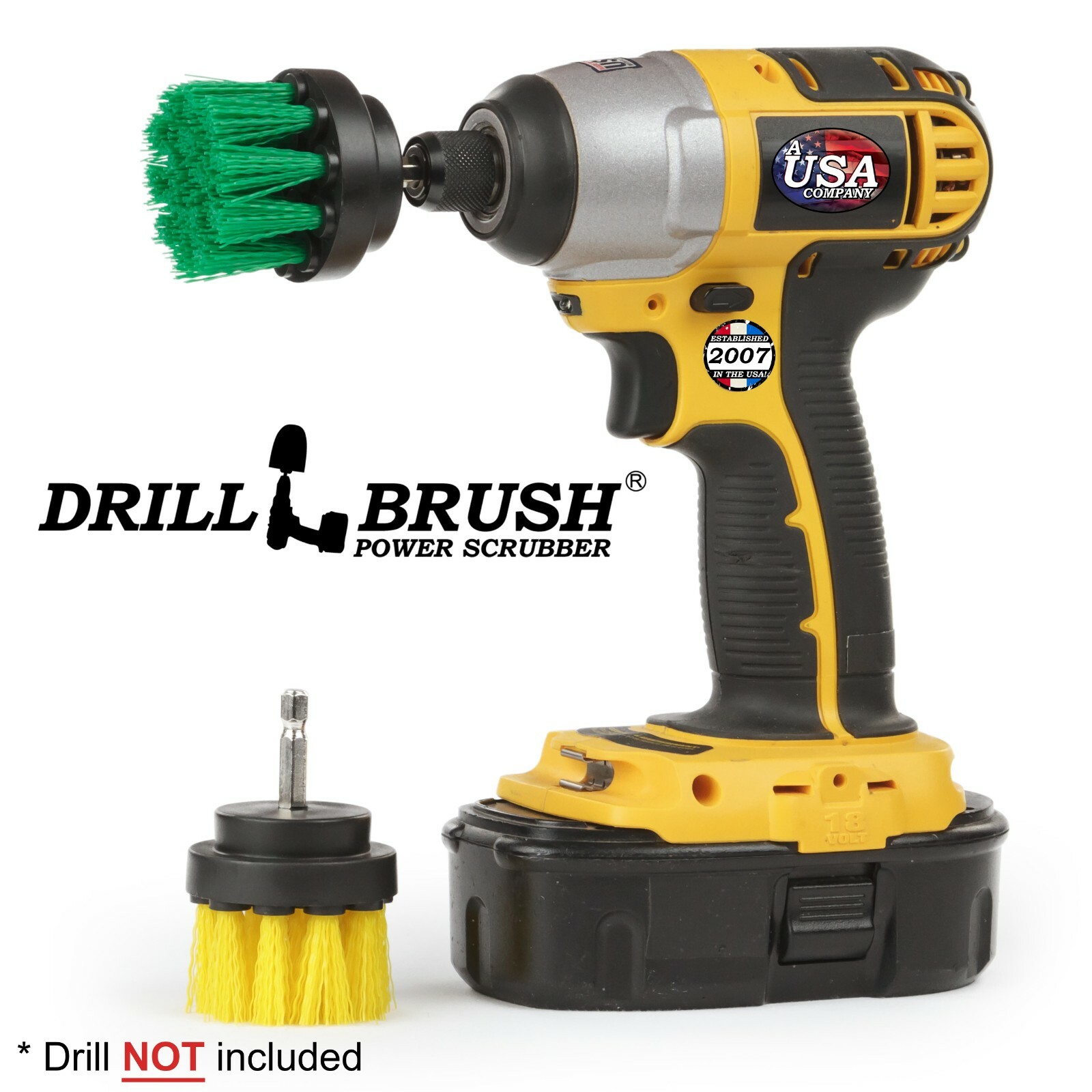 Drill Brush Cordless Drill Powered Kitchen and Bathroom Surface Scrub Brushes