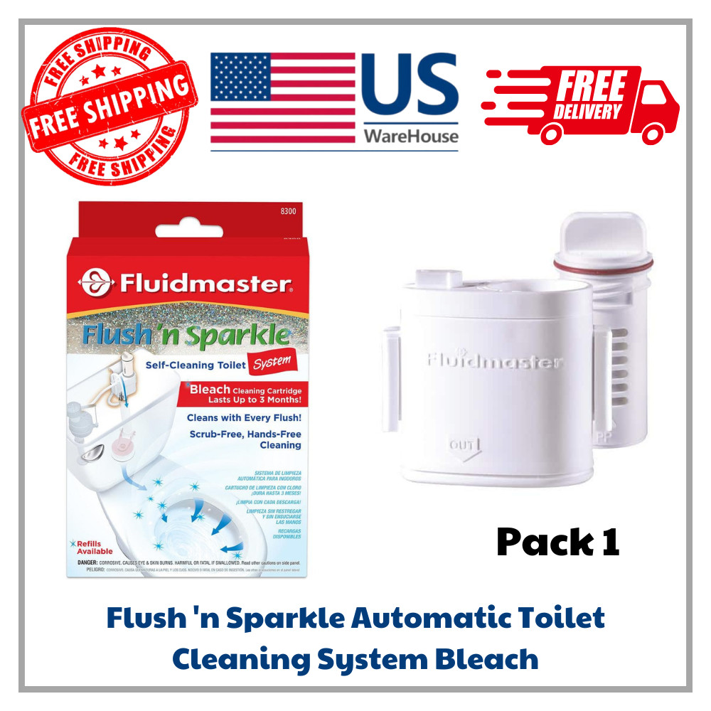 Fluidmaster 8300P8 Flush ‘n Sparkle Automatic Bleach Toilet Bowl Cleaning System