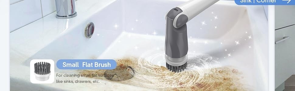 Electric Spin Scrubber Shower Scrubber with Digital Display 5 Brush Heads Clean