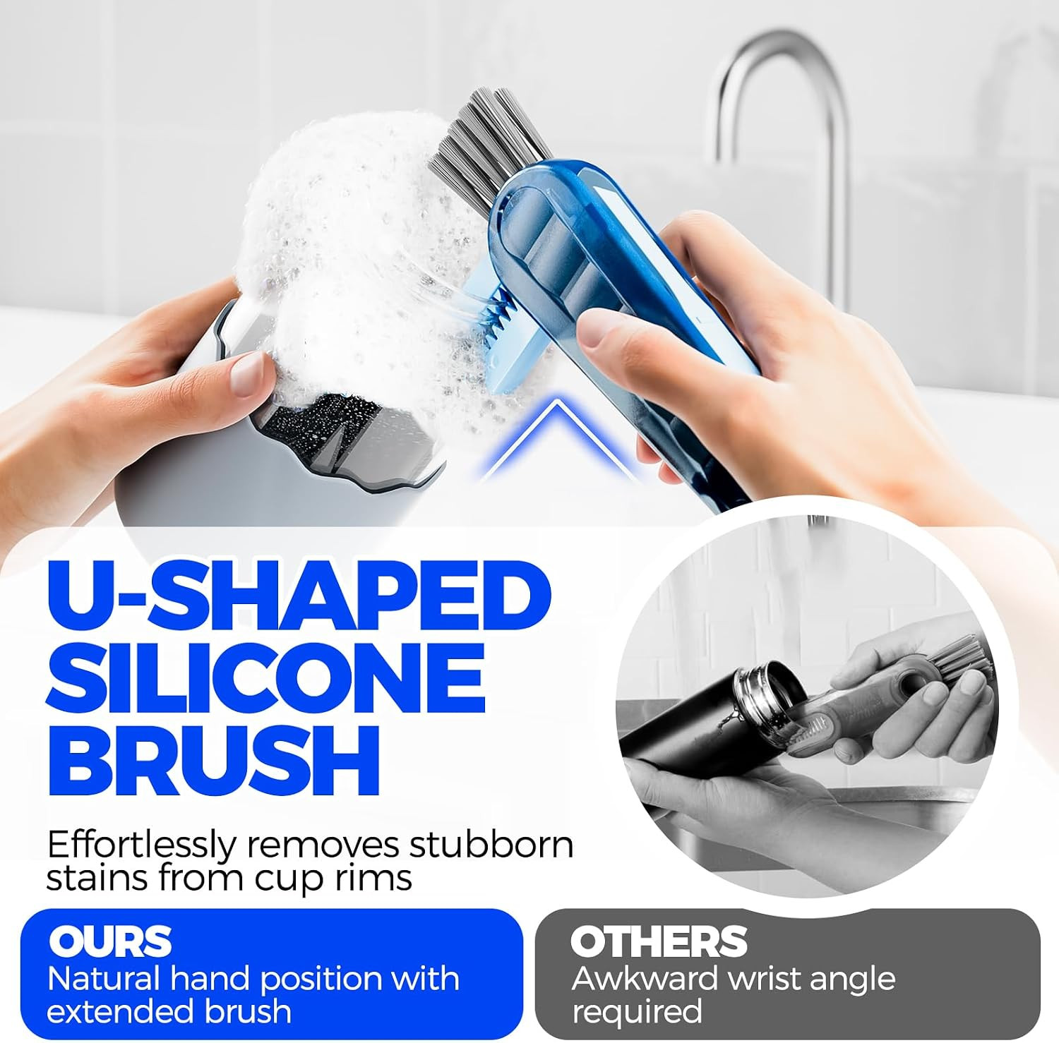 6 Pack Cup Lid Cleaning Brushes Straw Bottle Gap Crevice Kitchen Clean Set Home!