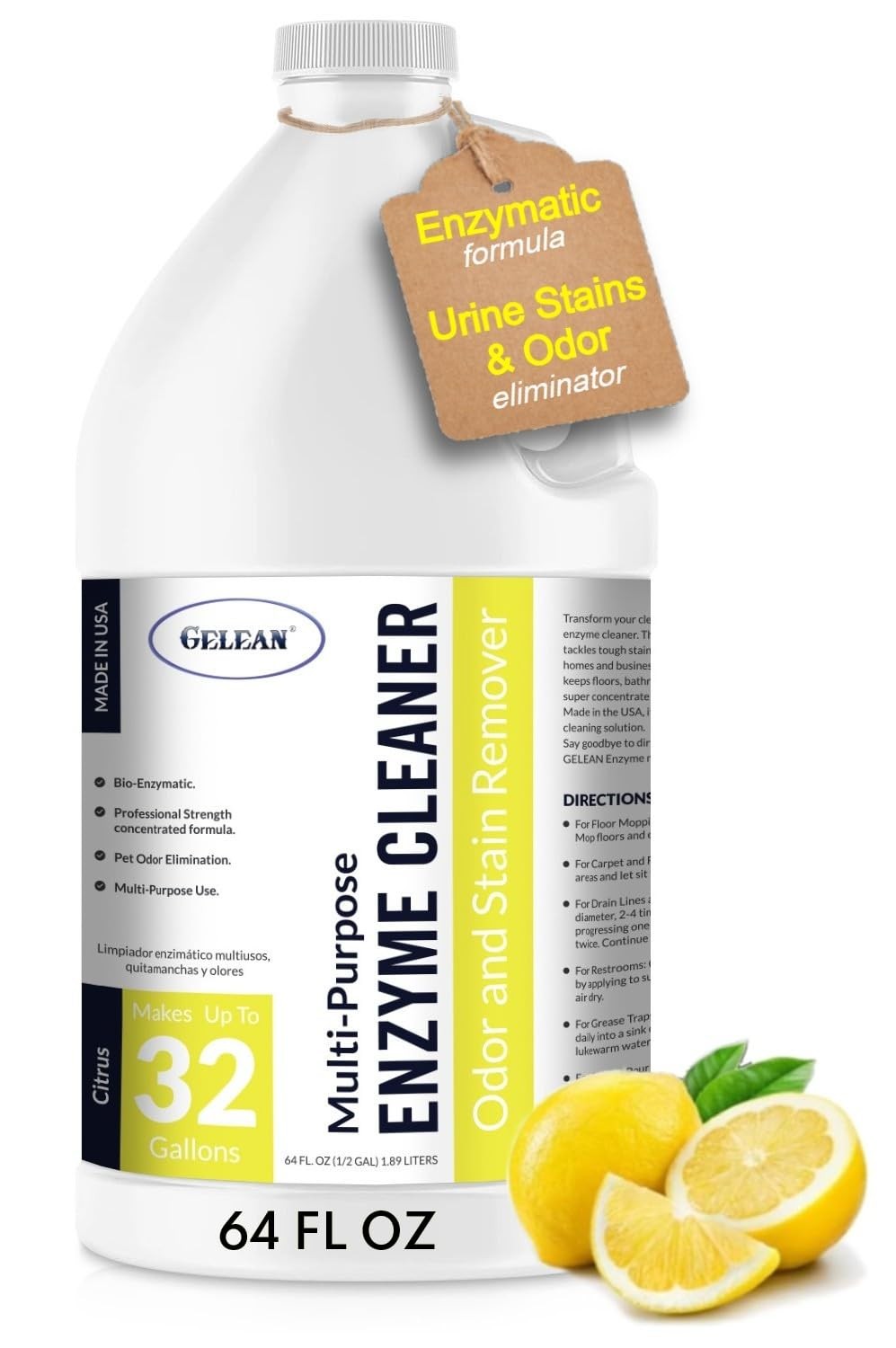 Multi-Purpose Probiotic Enzyme Citrus Cleaner, 1/2 Gallon (64 oz.) – Pet Stai…