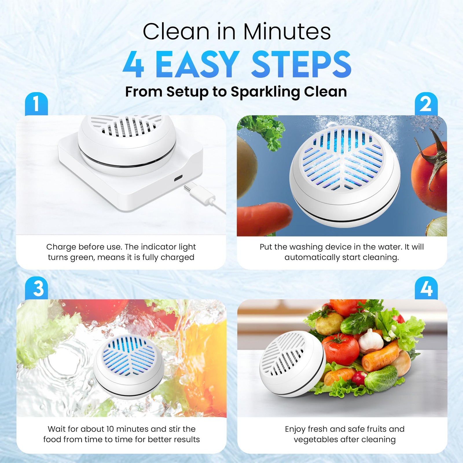 NSDXK Fruit and Vegetable Washing Machine, Fruit Vegetable Cleaner Device, Po…