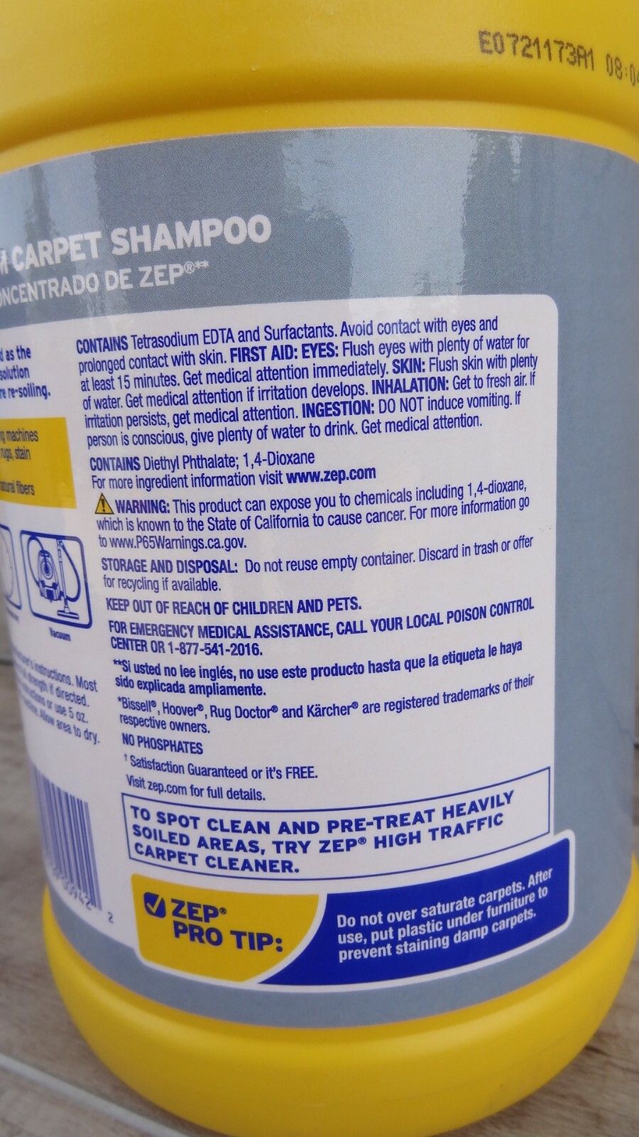 2 x Zep Concentrated Premium Carpet Shampoo Stain Removal Deep Cleaning ~2 Qt/ea