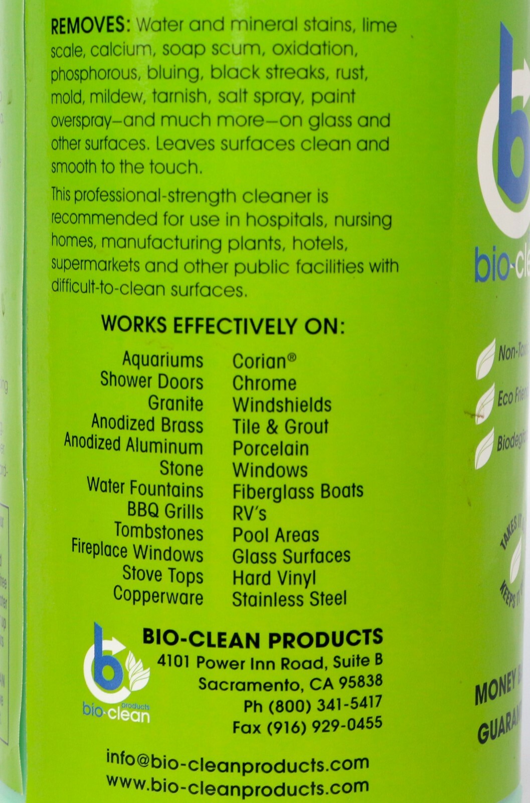 Hard Water Stain Remover Bioclean 40 oz- Cleans mold stains,Glass&Other Surfaces