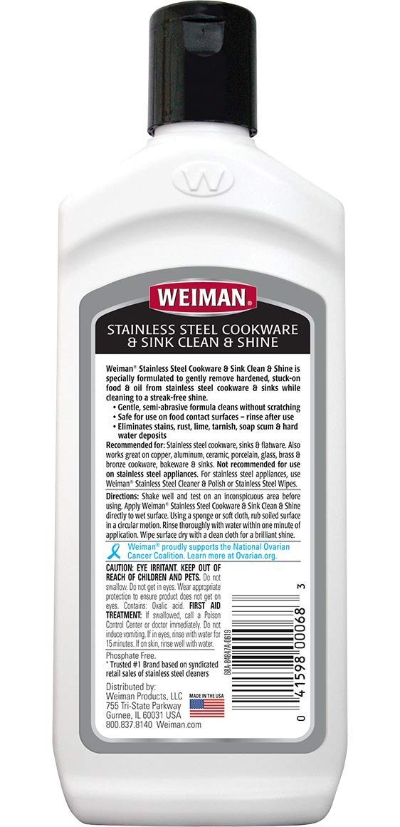 Weiman Stainless Steel Sink and Pots & Pans Cleaner and Polish