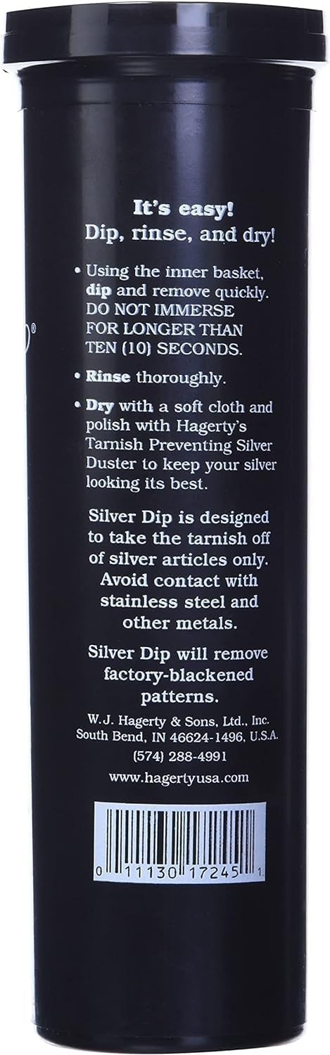 Flatware Silver Dip – Silverware Cleaner with Basket for Silver ForksBlack, 16.9