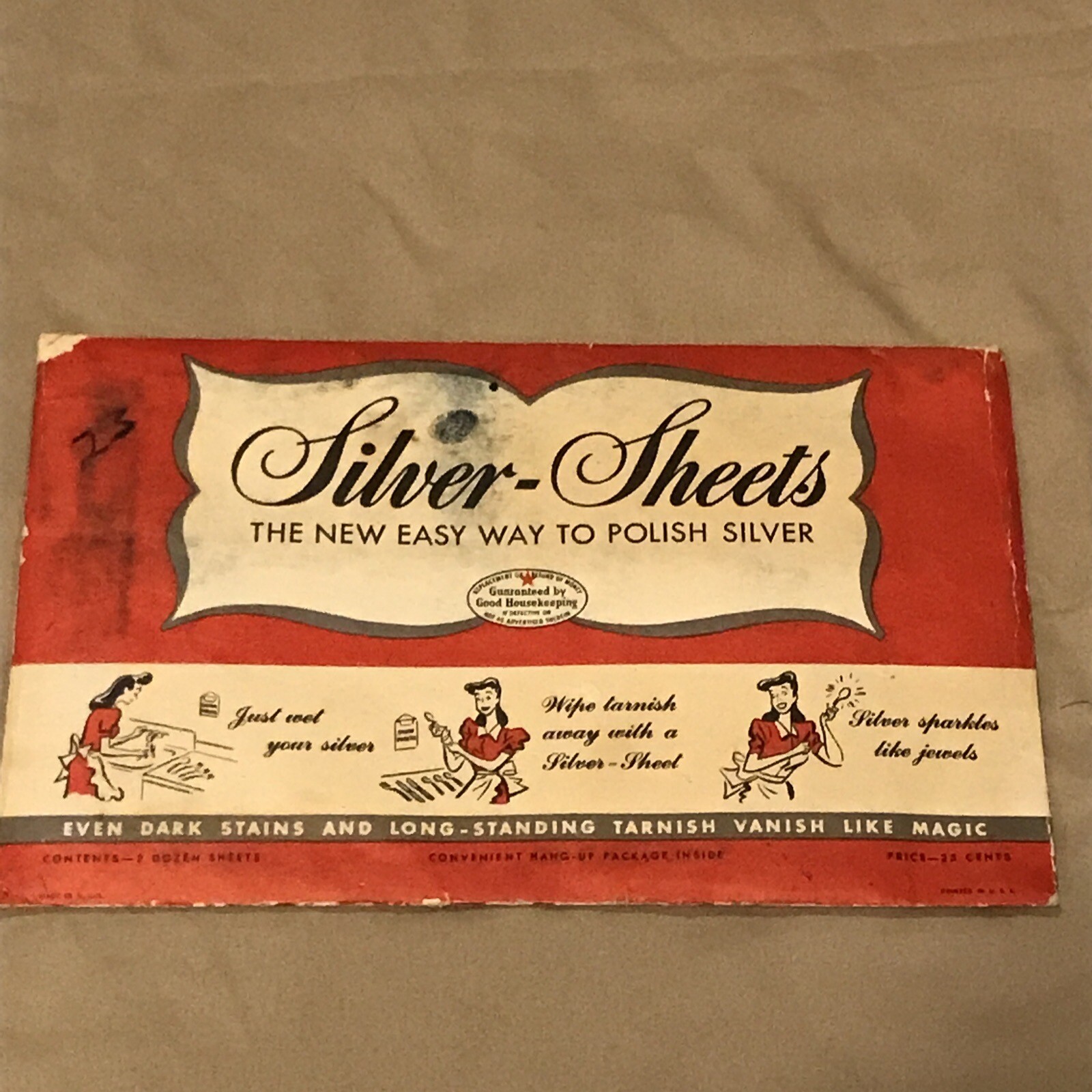 Silver Polishing Sheets 24 Count 1945 Silver Sheets Vintage W14