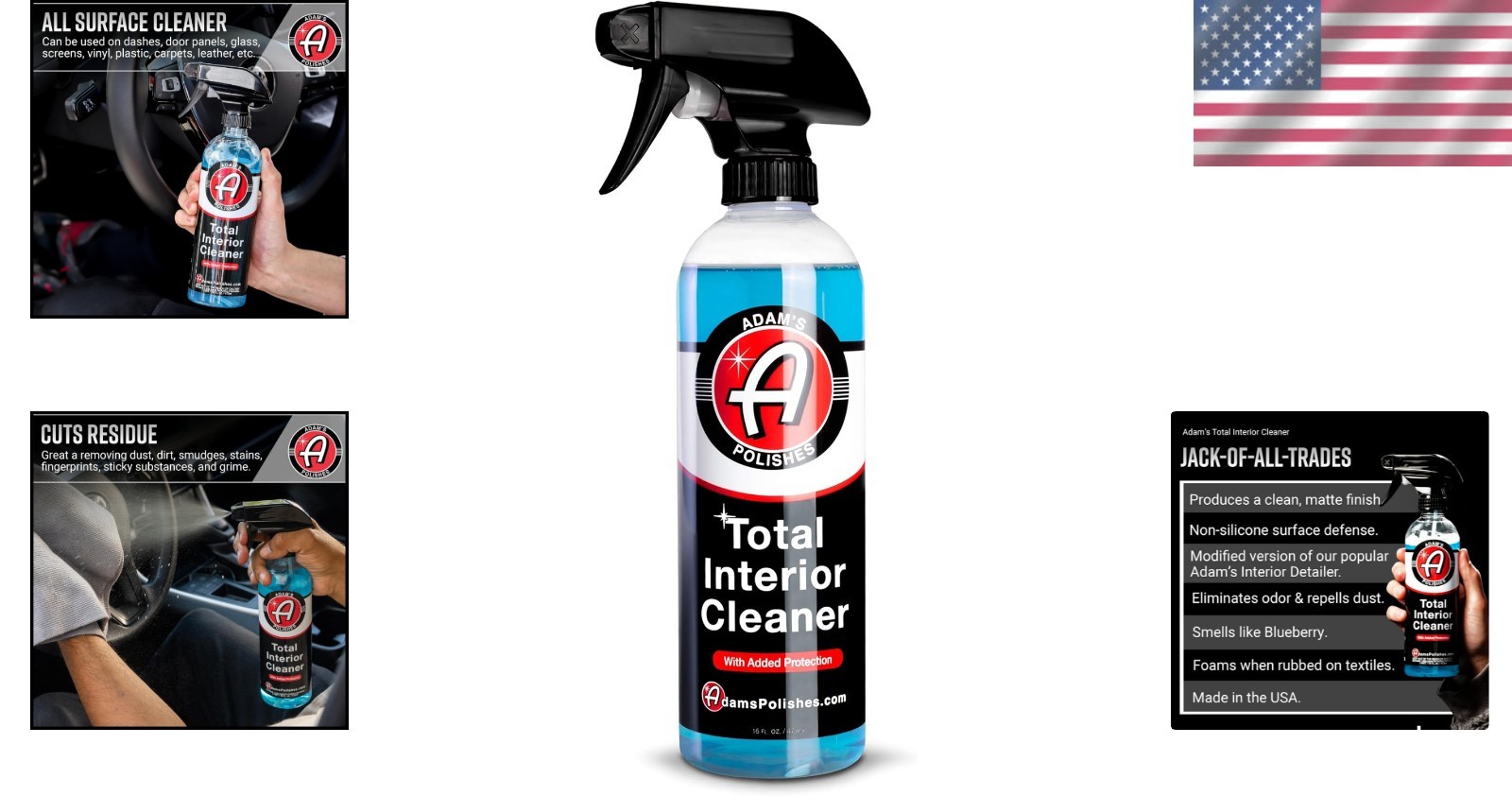 Total Interior Cleaner & Protectant – 16 Fl Oz Ceramic Infused Blueberry Scent