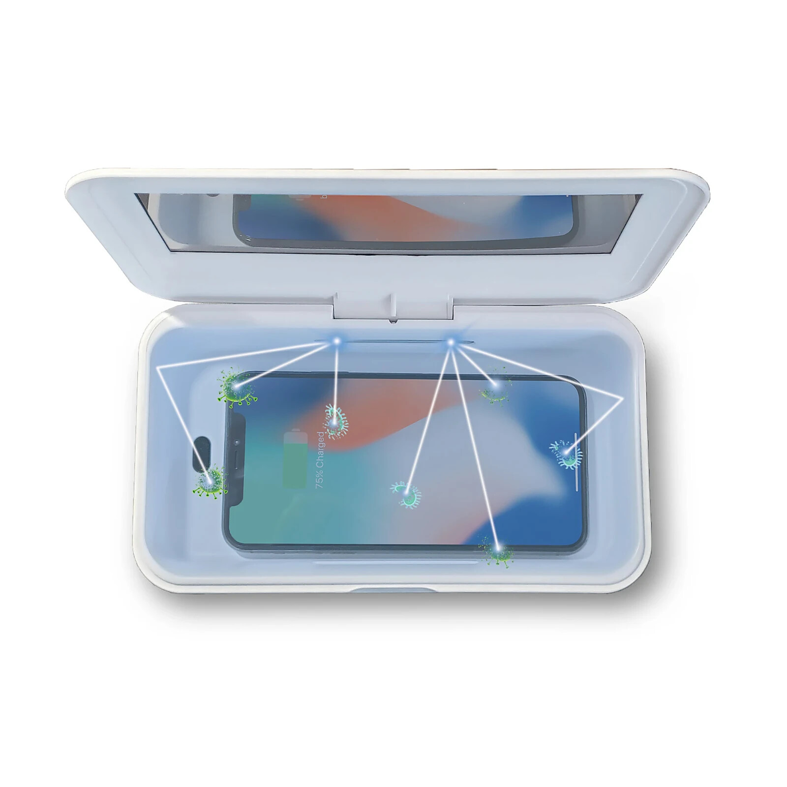 NEW KeySmart CleanTray UV Sterilization Case White with Aromatherapy