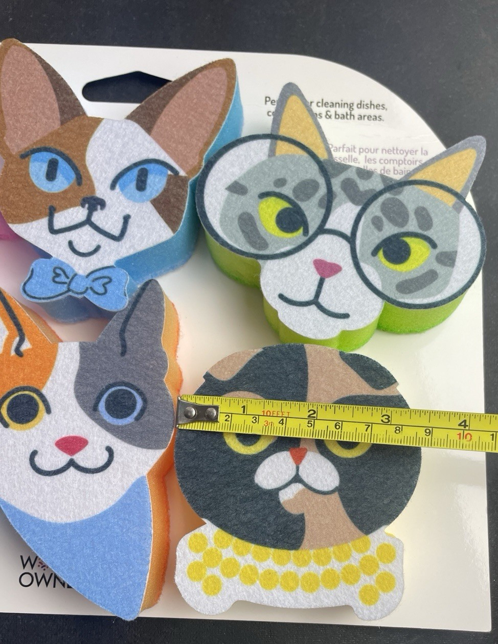 Kitchen Sponges CATS 6 PACK Reusable Scrubbing Sponge Cute Funny Cats NEW