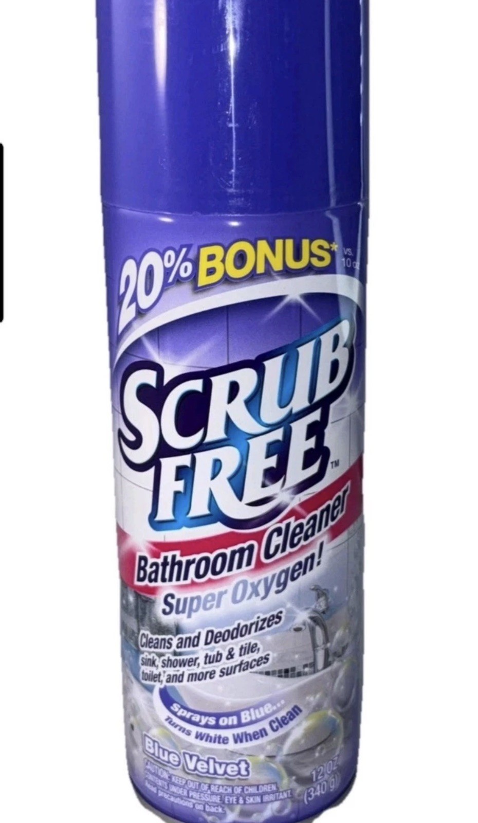 Scrub Free BATHROOM CLEANER W Super Oxygen Cleans/Deodorizes Blue Velvet pack 3
