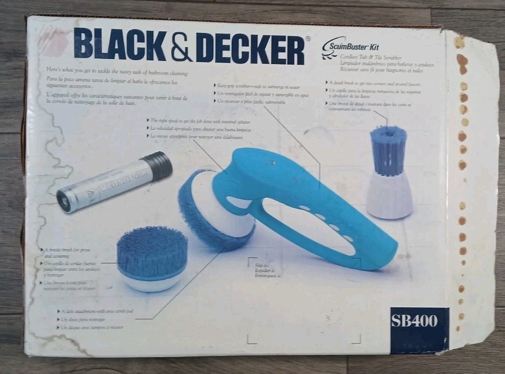 Black & Decker ScumBuster SB400 Cordless Scrubber TOOL & Scrubbers ONLY Unused
