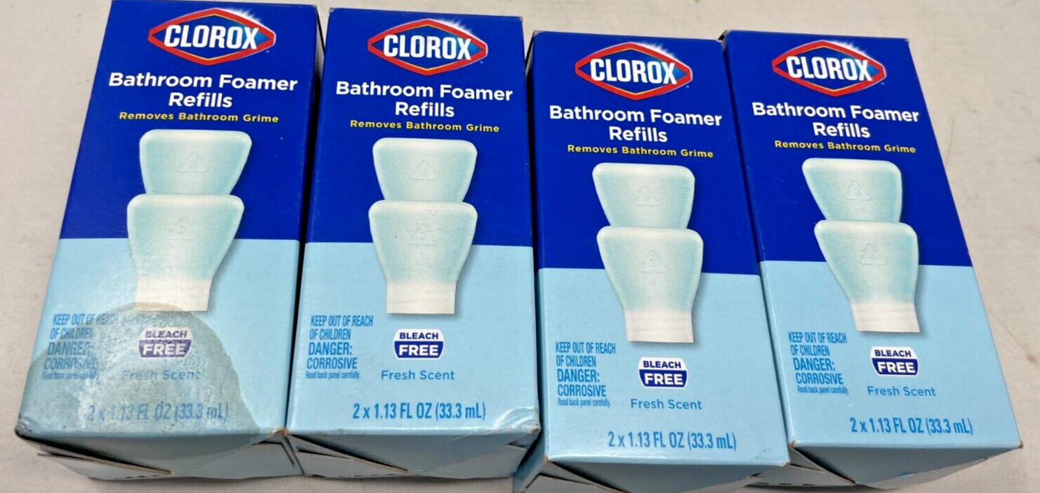 Lot of 4 Clorox Refillable Concentrate Spray Bathroom Foamer Refill 8 Total New
