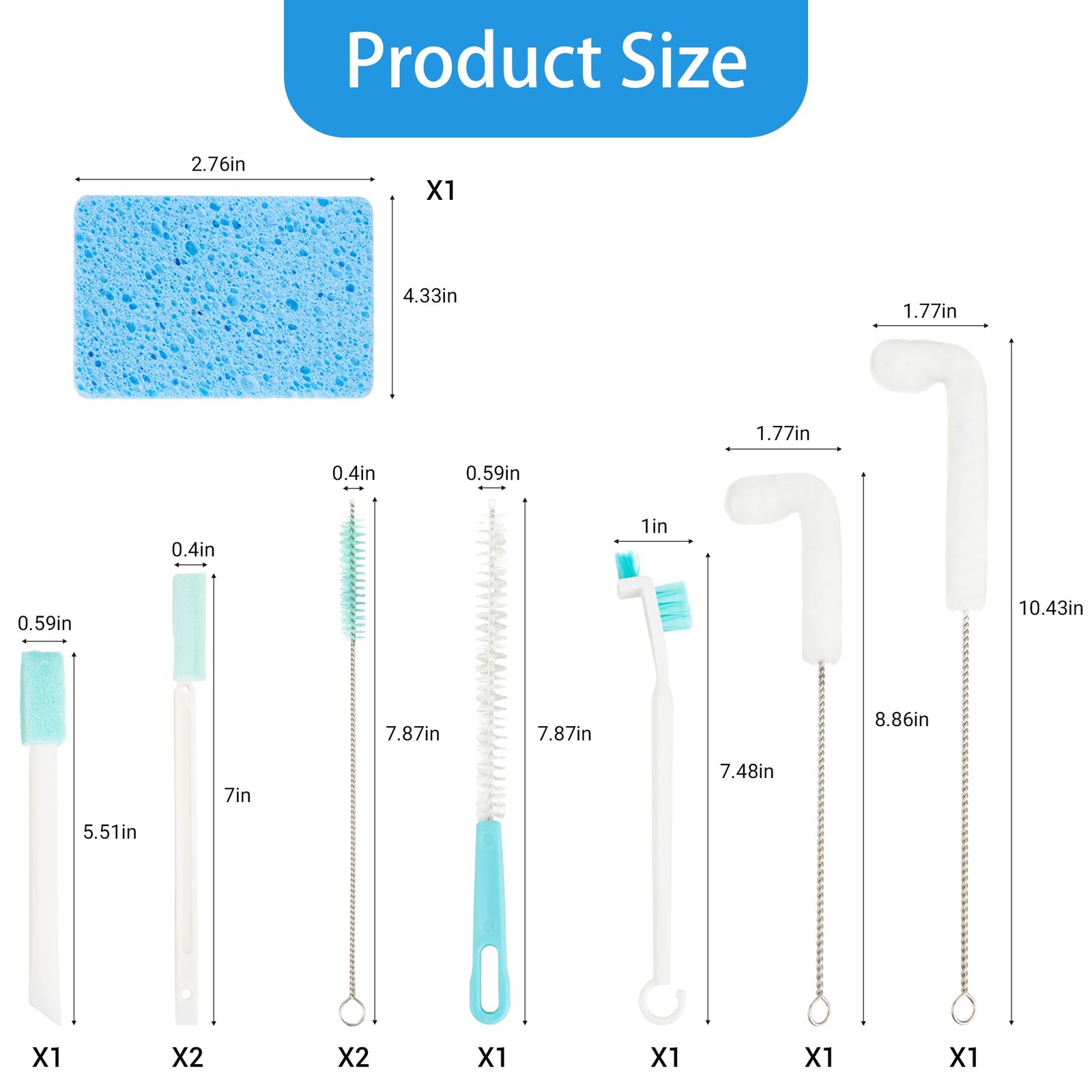 Ice Maker Cleaning Brush Set, 10 Ice Machine Cleaner Tools with 1 Pcs Scrub S…