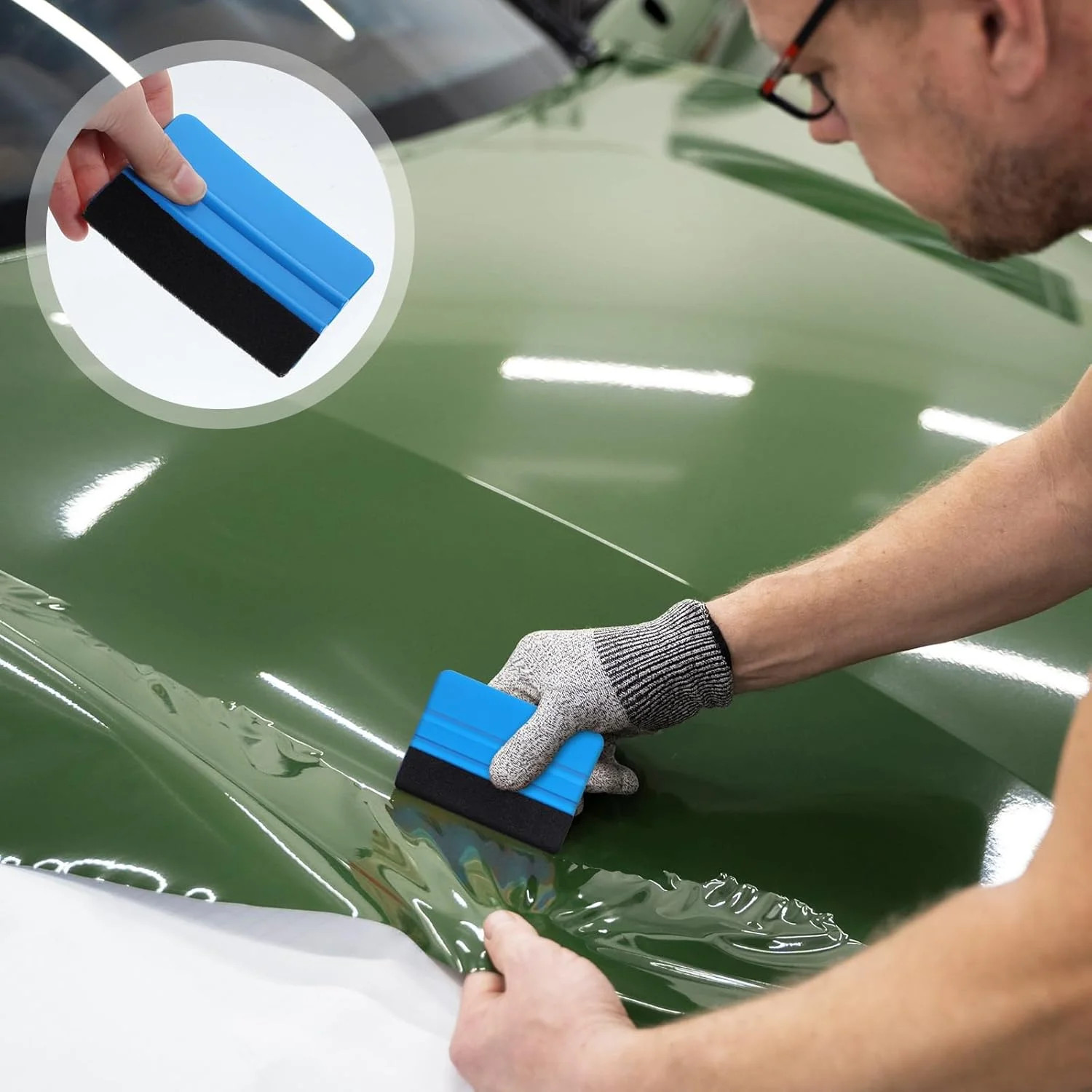 20 Pack Vinyl Squeegee with 20PCS Squeegee 4 Inch Felt Fabric Squeegee Decal Scr