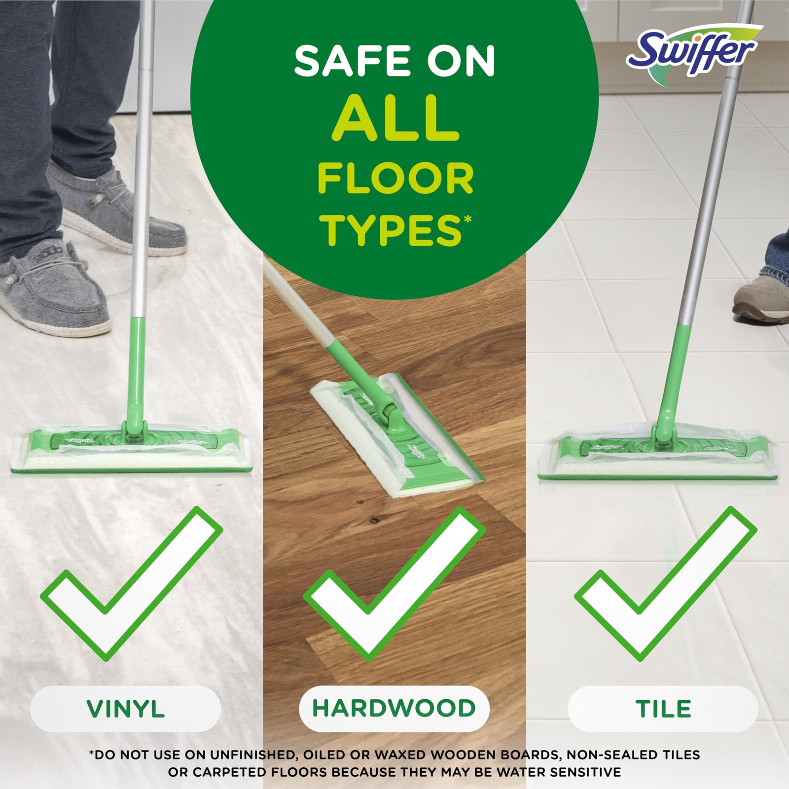 Swiffer Sweeper Wet Mopping Cloth Multi Surface 36 Count (Pack of 1), –