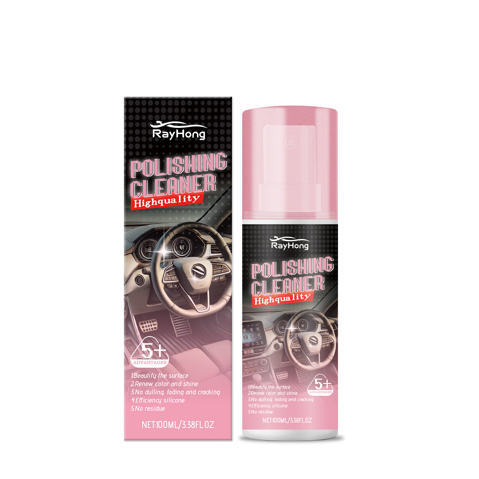 Car Interior Cleaner – 100ml Car Interior Cleaner, Vehicle Interior Polish-US