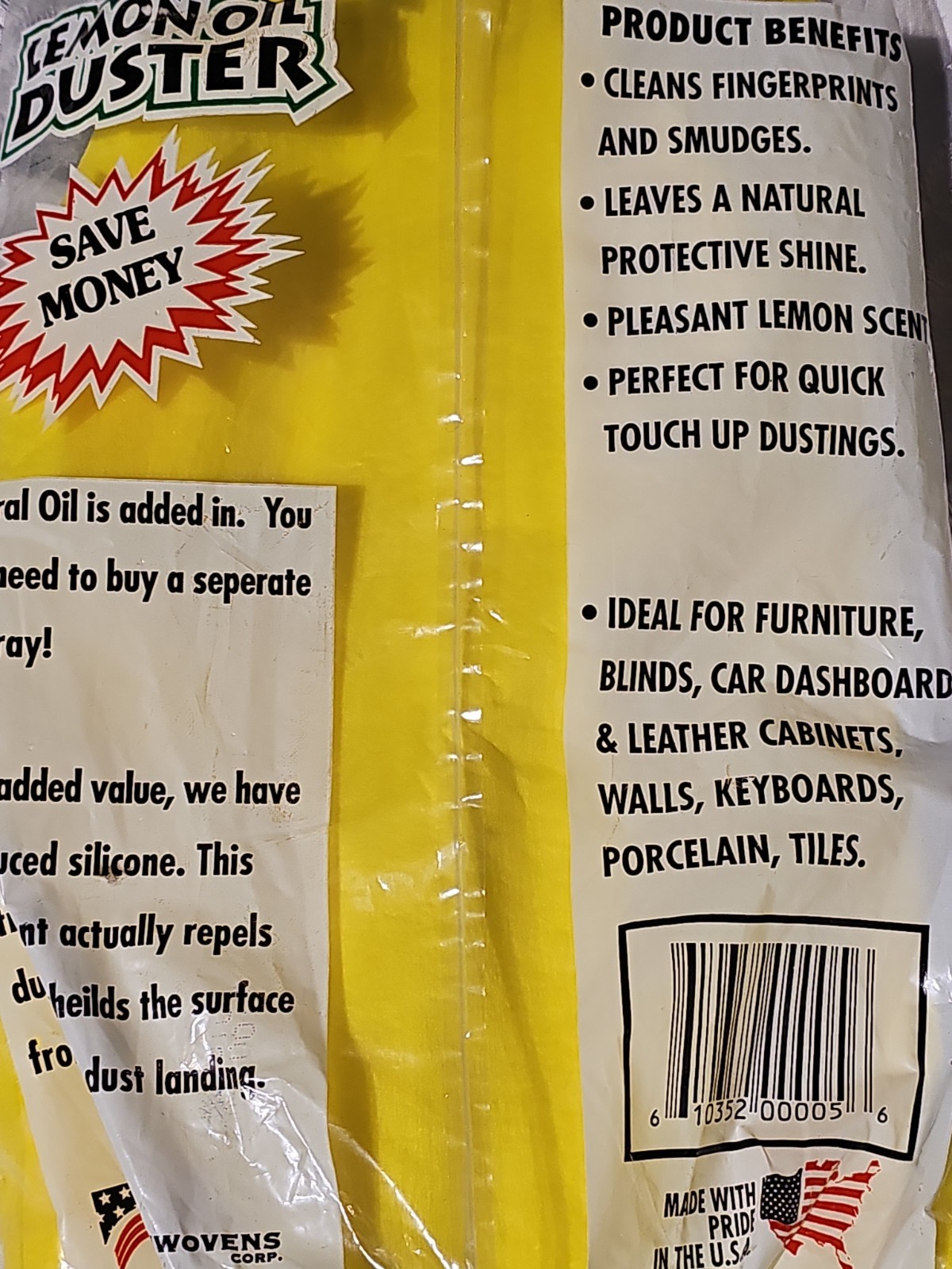 Vtg Lemon Oil Duster Sheets Redi Wipe 5 Qty In Bag