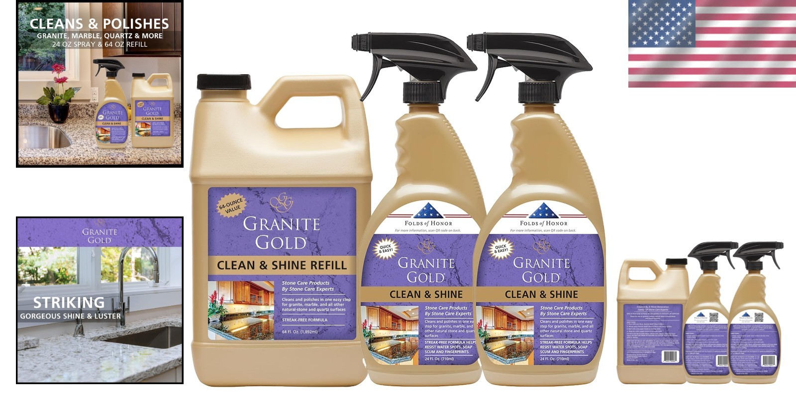 Natural Stone Cleaner & Polish Spray, 3-Pack