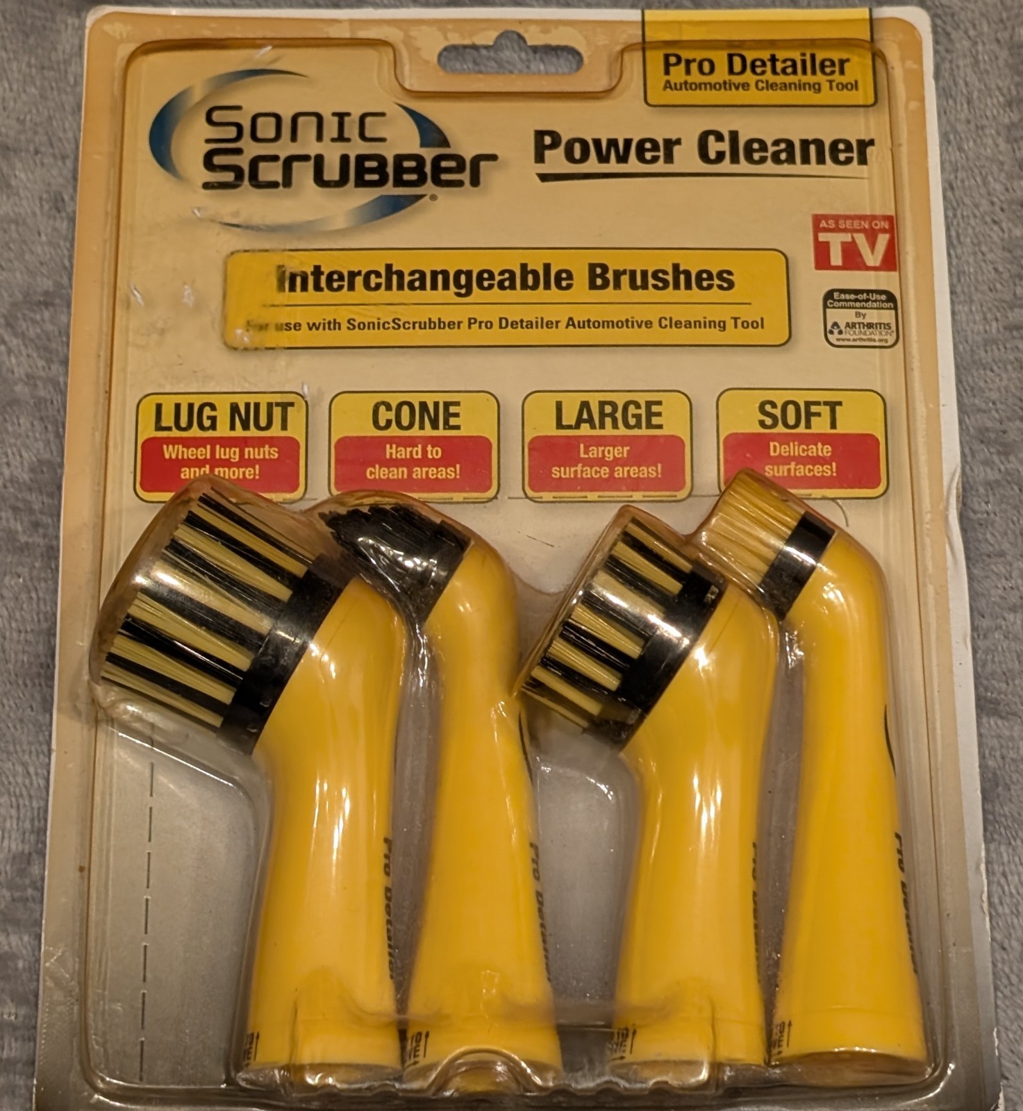 Sonic Scrubber Pro Automotive Detailer Power Cleaner Interchangeable Brushes NEW