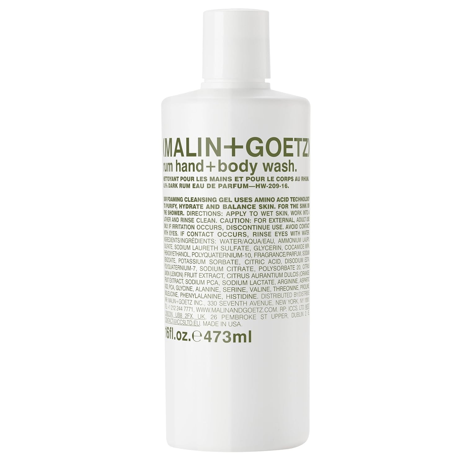 MALIN+GOETZ Hand + Body Wash | Gentle Foaming Cleanser with Botanical Extracts